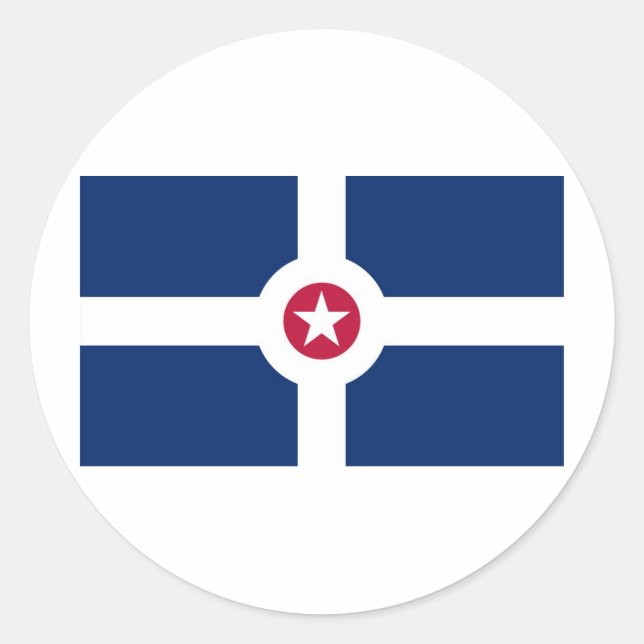 Indianapolis-Flagge Runder Aufkleber (Vorderseite)