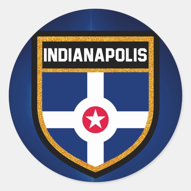 Indianapolis-Flagge Runder Aufkleber (Vorderseite)