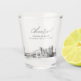 Indianapolis Gastgeschenk Hochzeit Personalisiert  Schnapsglas