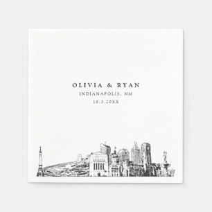 Indianapolis Hochzeitspapier Minimalistisch Serviette