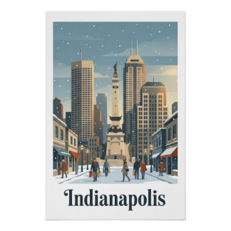 Indianapolis im Winter Poster