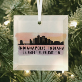 Indianapolis in City Skyline Glasverzierung Ornament Aus Glas