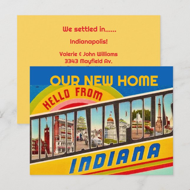Indianapolis IN Grußankündigung Postkarte (Vorne/Hinten)