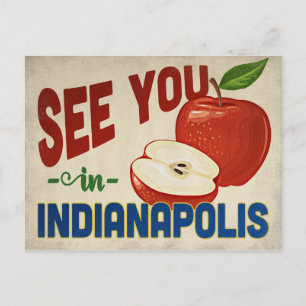 Indianapolis Indiana Apple - Vintage Travel Postkarte