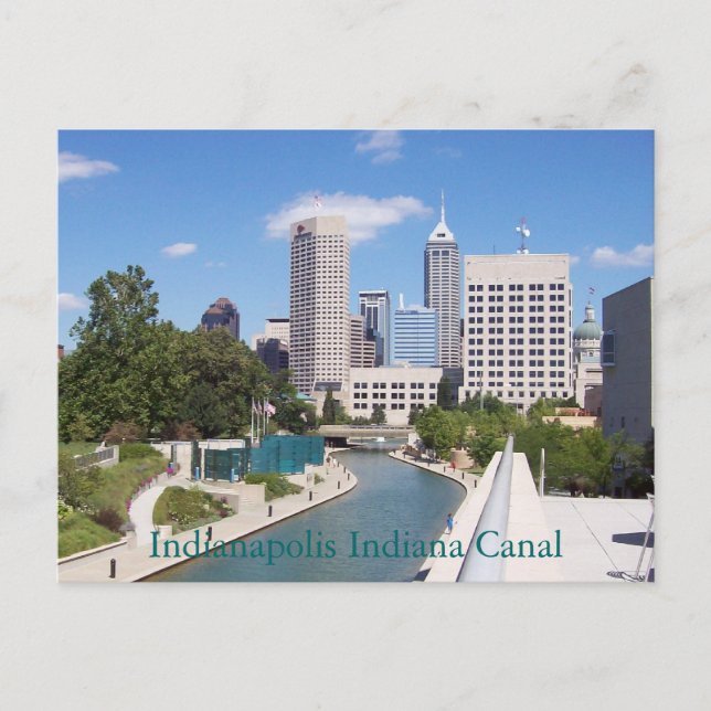 Indianapolis Indiana Canal Postkarte (Vorderseite)