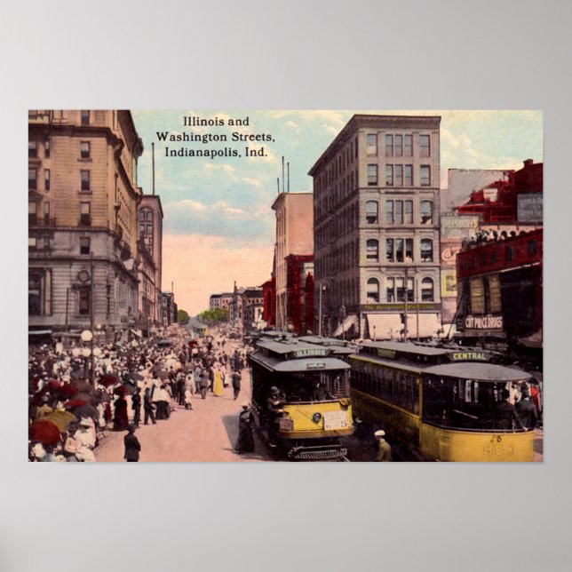 Indianapolis, Indiana Downtown View Poster (Vorne)