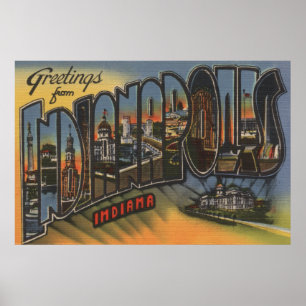 Indianapolis, Indiana - große Buchstabe-Szenen 3 Poster