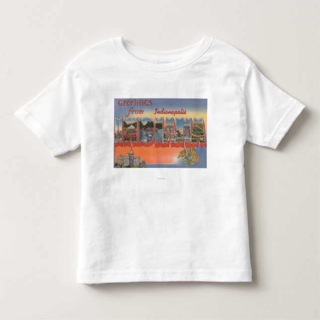 Indianapolis, Indiana - große Buchstabe-Szenen 4 Kleinkind T-shirt (Vorderseite)