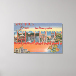 Indianapolis, Indiana - große Buchstabe-Szenen Leinwanddruck