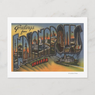 Indianapolis, Indiana - Große Buchstabenszenen Postkarte