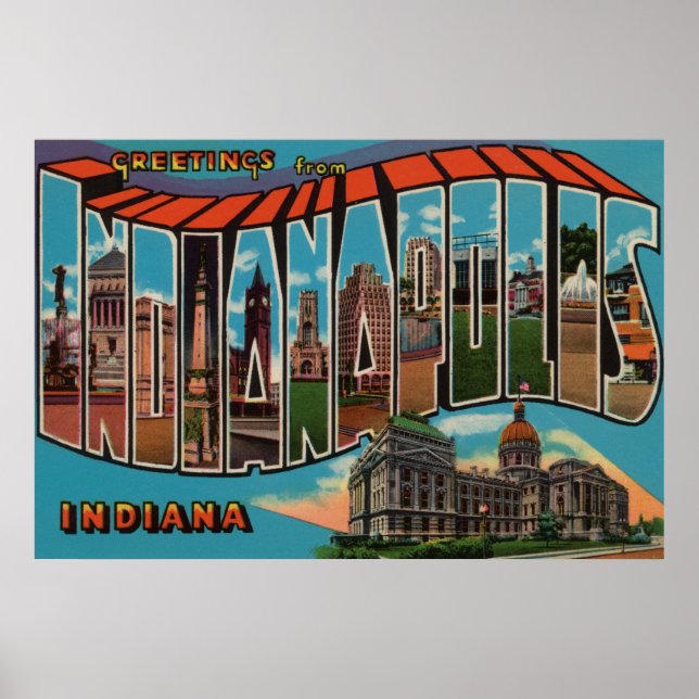 Indianapolis, Indiana (Hauptstadt Gebäude) Poster (Vorne)