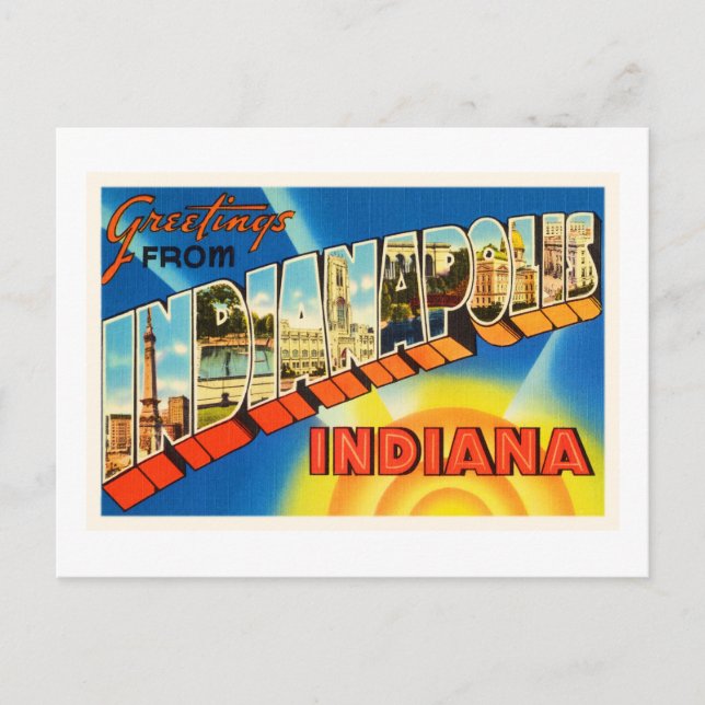 Indianapolis Indiana IN Vintage Reise Souvenir Postkarte (Vorderseite)