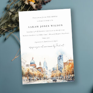 Indianapolis Indiana Landschaft Baby Shower Einladung