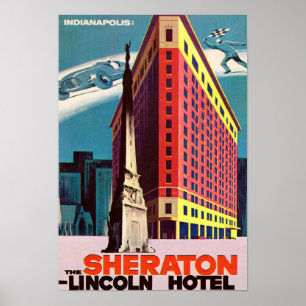 Indianapolis Indiana Lincoln Hotel Poster