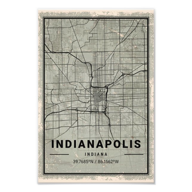 Indianapolis indiana map print poster canvas (Vorne)