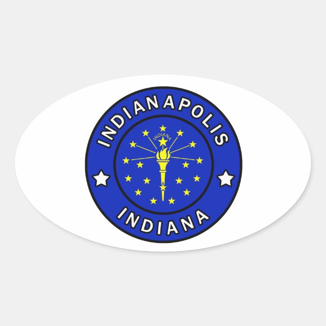 Indianapolis Indiana Ovaler Aufkleber (Vorderseite)