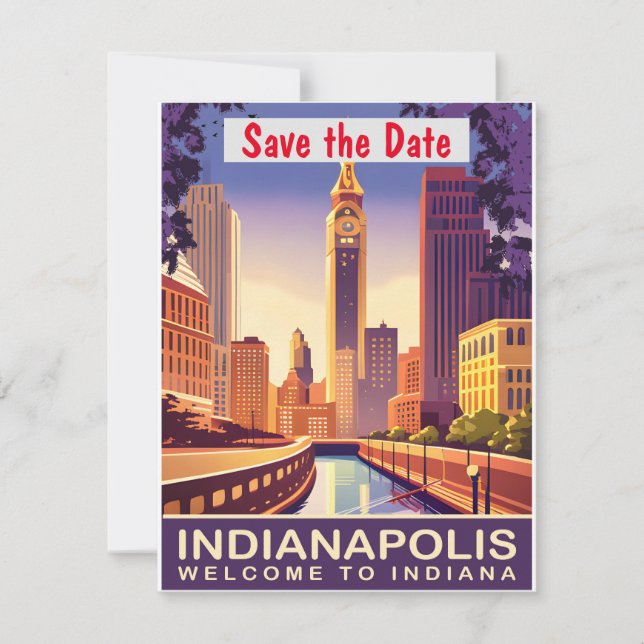 Indianapolis, Indiana Save The Date (Vorderseite)