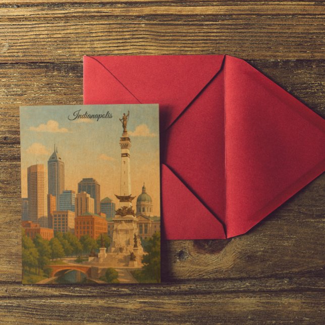 Indianapolis Indiana Skyline City Panorama Postkarte (Indianapolis Indiana Skyline City Panorama Postcard)