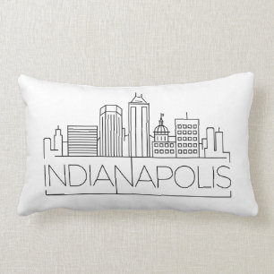 Indianapolis, Indiana Skyline Lumbar Pillow Lendenkissen