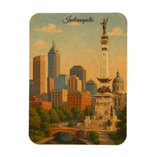Indianapolis Indiana Skyline Stadtpanorama Magnet