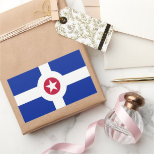 Indianapolis (Indiana) Stadtflagge Rechteckiger Aufkleber