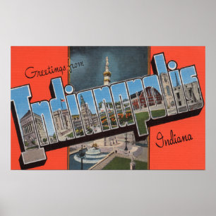Indianapolis, Indiana (Stadtpiazza) Poster