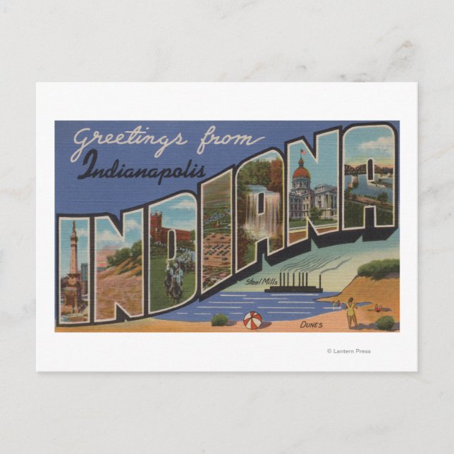 Indianapolis, Indiana (Stahlmühlen/Sanddünen) Postkarte (Vorderseite)