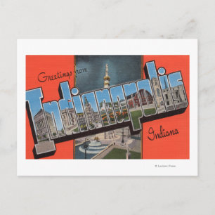 Indianapolis, Indiana (Town Plaza) Postkarte