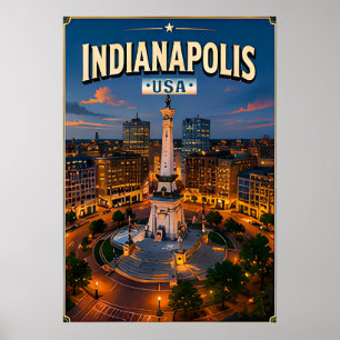 🏁 Indianapolis Indiana Urlaubserinnerung Poster