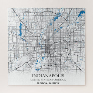 Indianapolis Indiana USA Travel City Map Puzzle