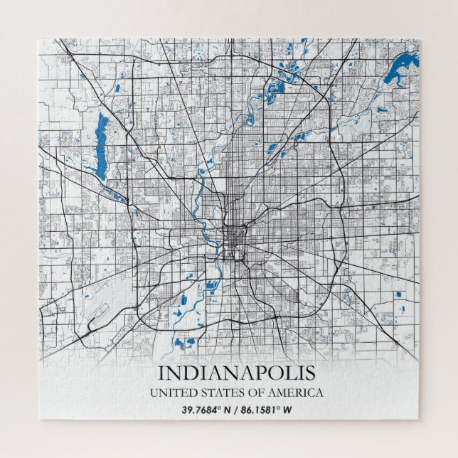 Indianapolis Indiana USA Travel City Map Puzzle (Vertikal)