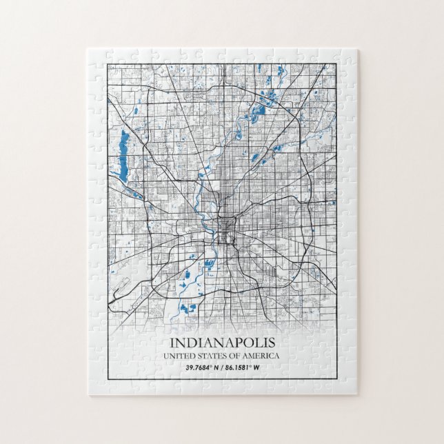 Indianapolis Indiana USA Travel City Map Puzzle (Vertikal)