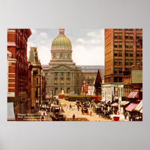 Indianapolis Indiana West Market Street Poster