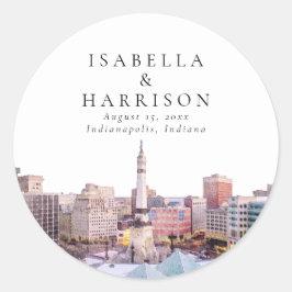 INDIANAPOLIS Indiana Zielort Skyline Runder Aufkleber