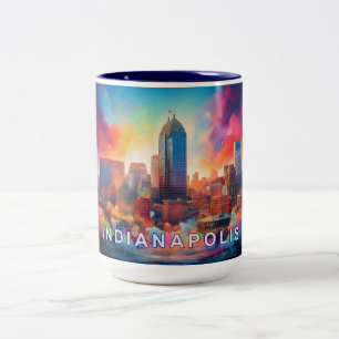 Indianapolis Künstlerisch Skyline Zweifarbige Tasse