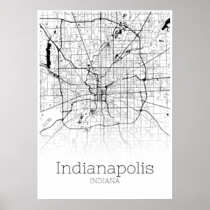 Indianapolis Map - Indiana - City Map Poster