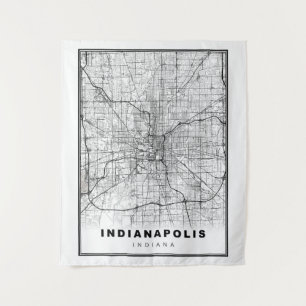Indianapolis Map Wandteppich