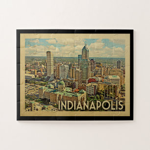 Indianapolis-Puzzle Indiana Vintage Reise Puzzle
