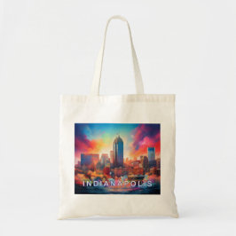 Indianapolis Skyline Abstrakt Art Tragetasche
