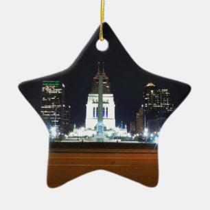 Indianapolis-Skyline nachts Keramikornament