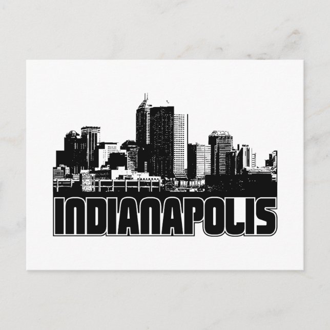 Indianapolis Skyline Postkarte (Vorderseite)