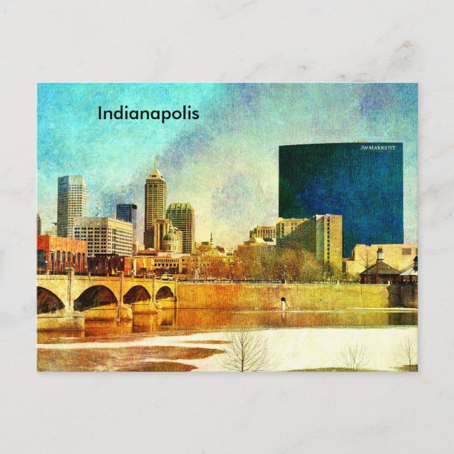 Indianapolis Skyline Postkarte (Vorderseite)
