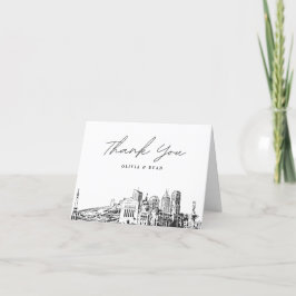 Indianapolis Skyline Sketch Blank Danke Karte