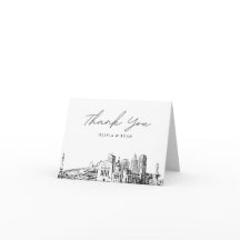 Indianapolis Skyline Sketch Blank Danke Karte