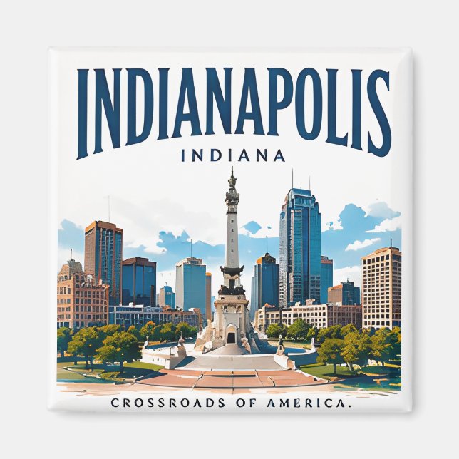 Indianapolis Skyline Spirit Magnet (Vorne)