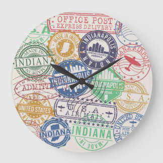 Indianapolis Stamps: Reisestempel-Set. Große Wanduhr