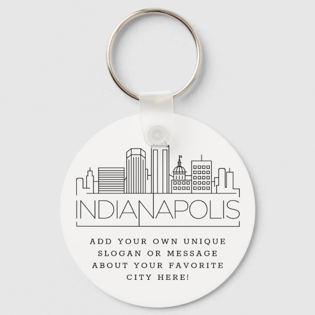 Indianapolis Stylized Skyline | Benutzerdefinierte Schlüsselanhänger (Vorderseite)