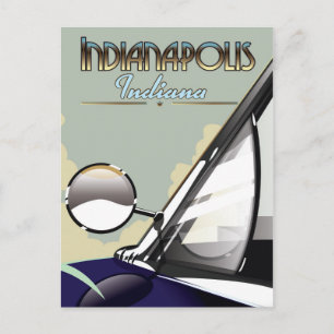 Indianapolis Vintage-Autoreiseplakat Postkarte