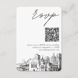 Indianapolis Wedding Modern UAWG QR Code Begleitkarte