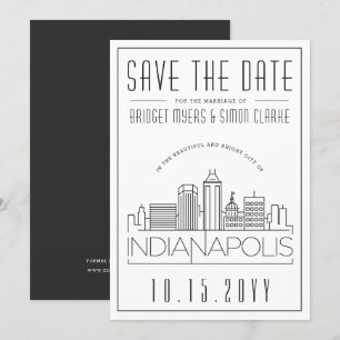 Indianapolis Wedding Skyline Save the Date Einladung